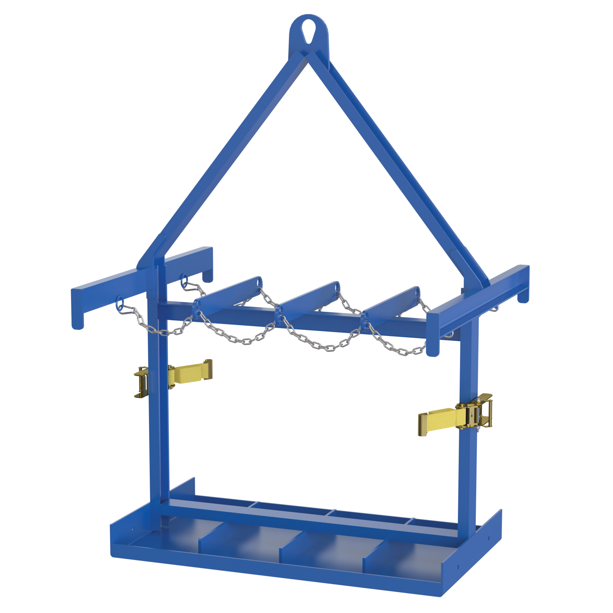 Vestil Cylinder Caddy with Overhead Lifting - Holds 8 Cylinders, Safety Chains, Forklift Portable, Model# CYL-P-8-LUG